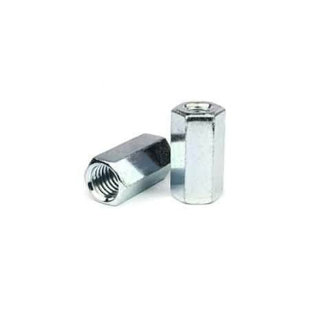 Coupling Nut Reducer, 3/4-10 And 5/8-11, Steel, Grade A, Zinc Plated, 1-1/2 In Lg, 1 In Hex Wd